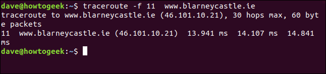 Skipping some traceroute hops to get a more condensed output.