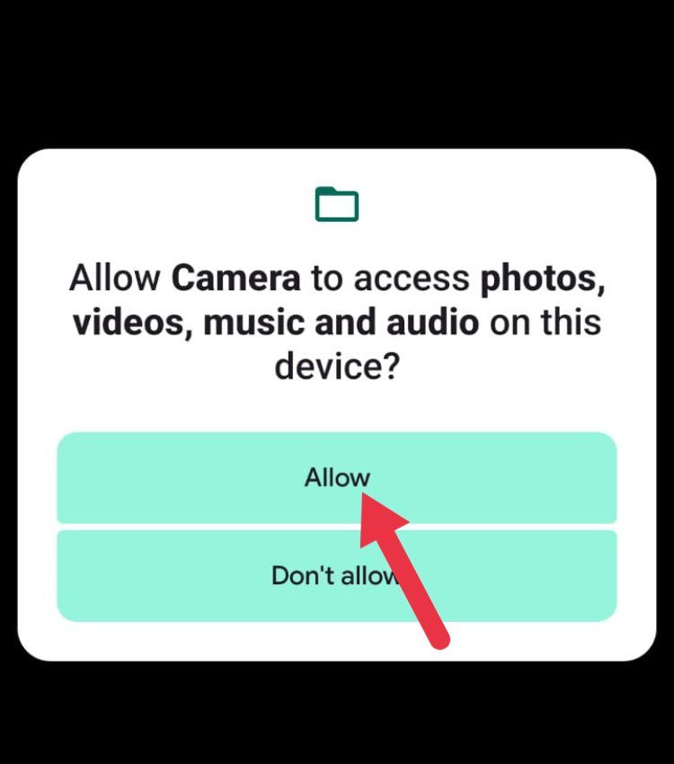 Lastly, tap on “Allow” to grant GCam storage access to store your photos and videos on your phone.