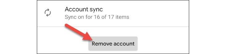 remove account button