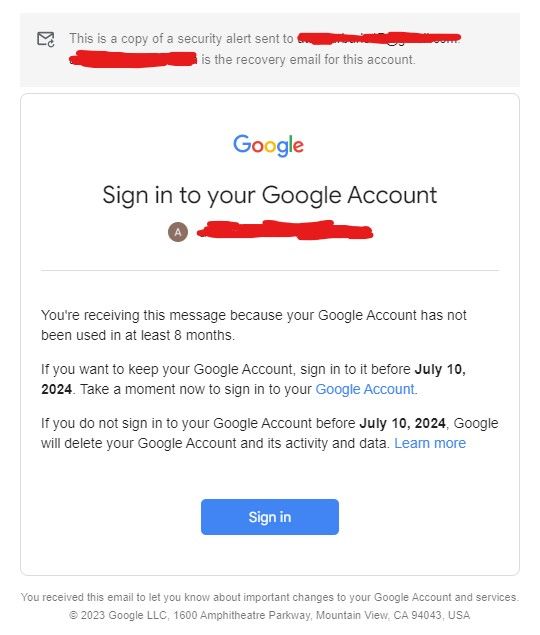 Google Account Deletion