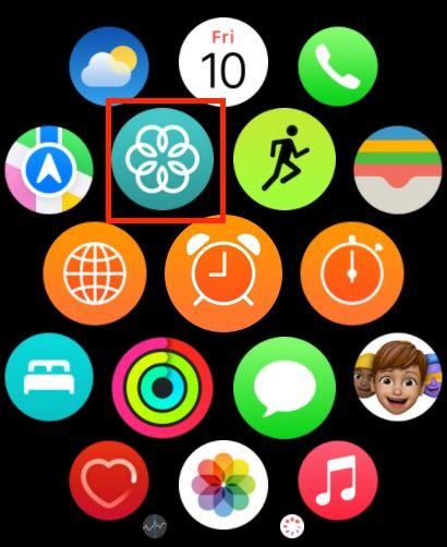 An Apple Watch highlighting the Mindfulness app.
