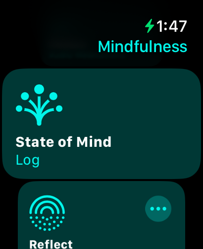 An Apple Watch showing the state of mind feature.