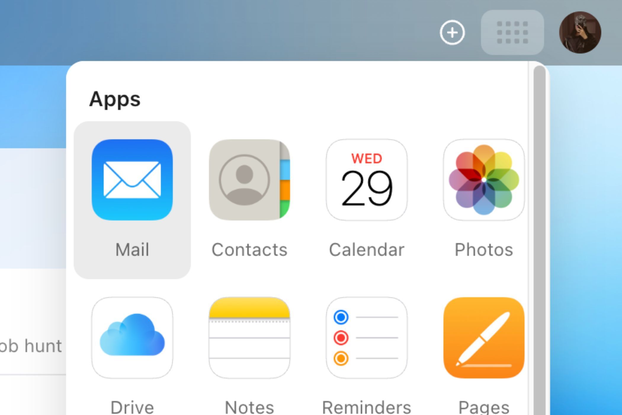 Apple Mail icon in the iCloud web interface