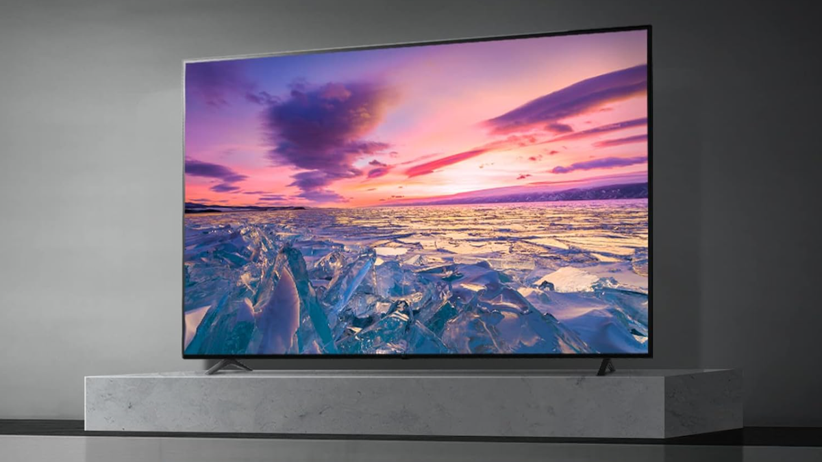 LG 75-Inch Class UR9000 Series 4K Smart TV in a minimalist gray living room.