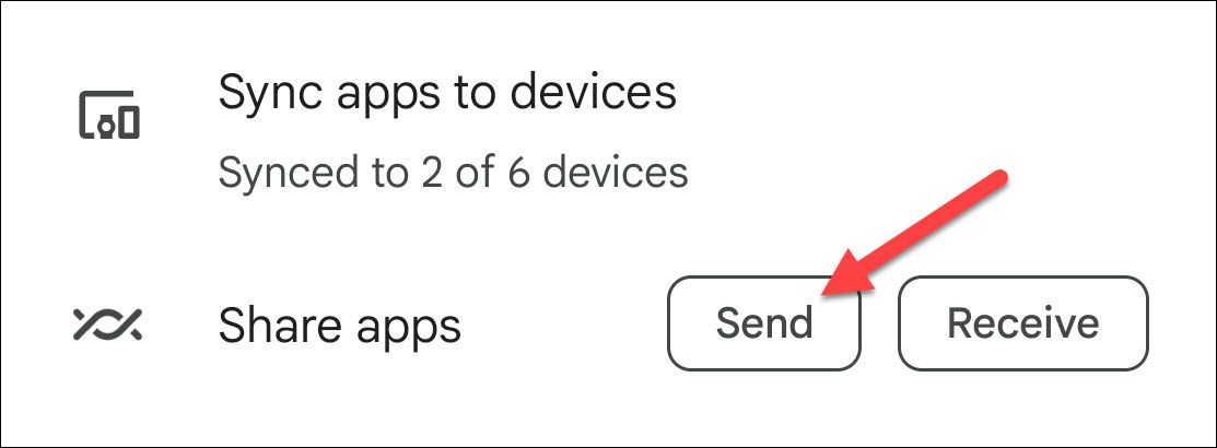Send apps from Manage tab