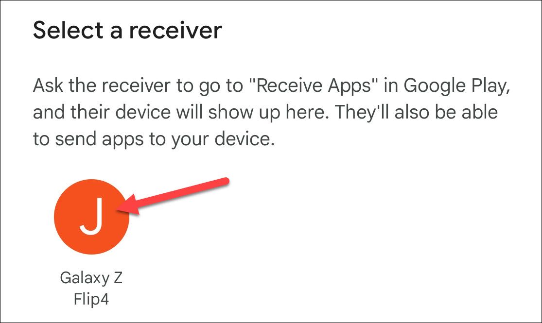 Select the receiving device