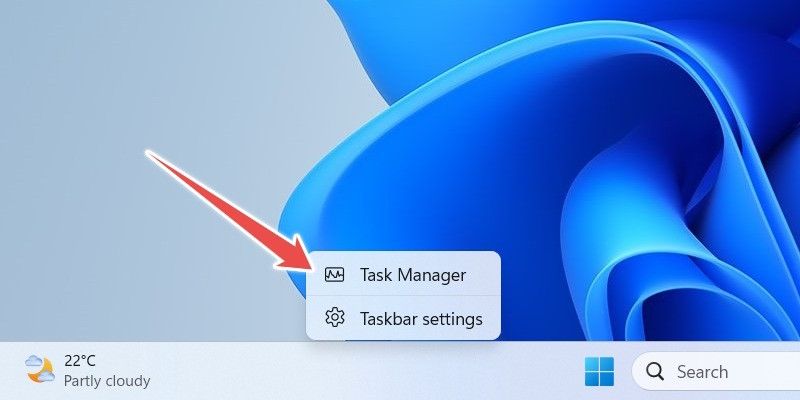 The 'Taskbar settings' menu item in Windows 11