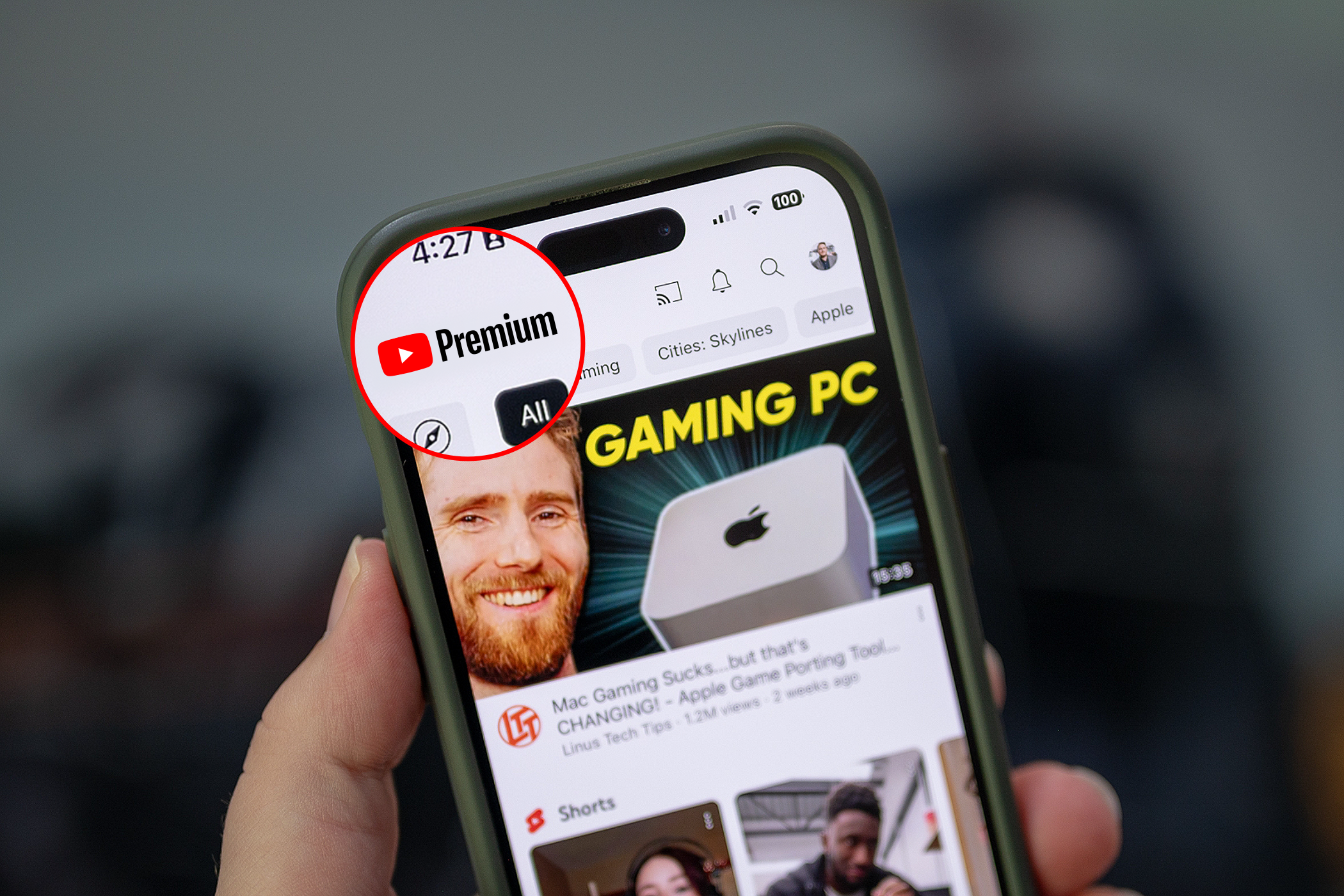 youtube premium on an iphone