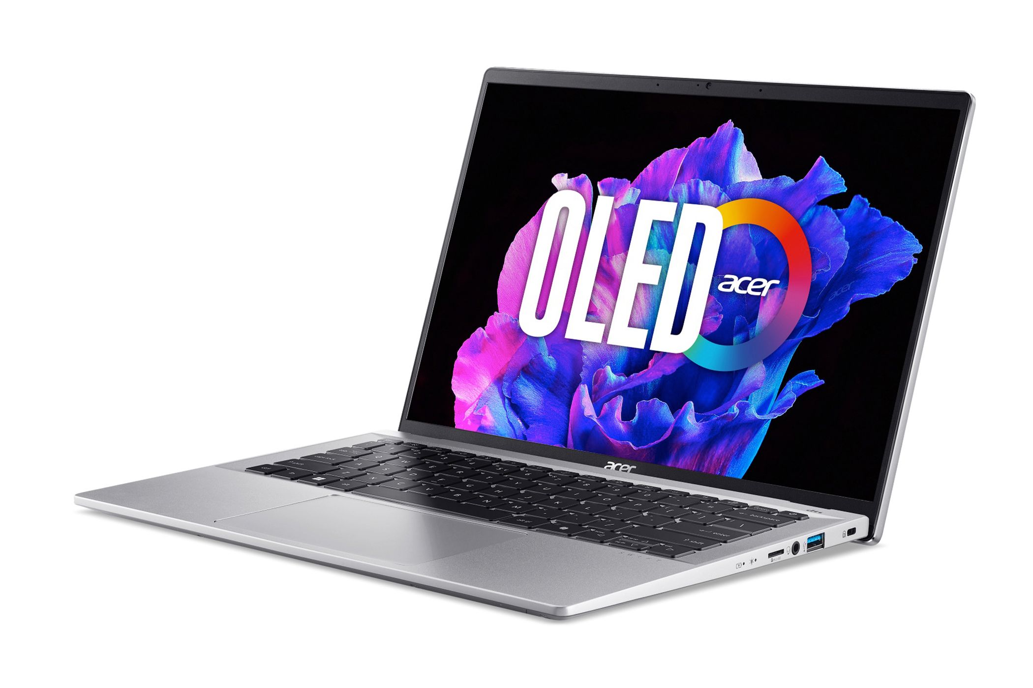 The Acer Swift Go 14 laptop on a white background.