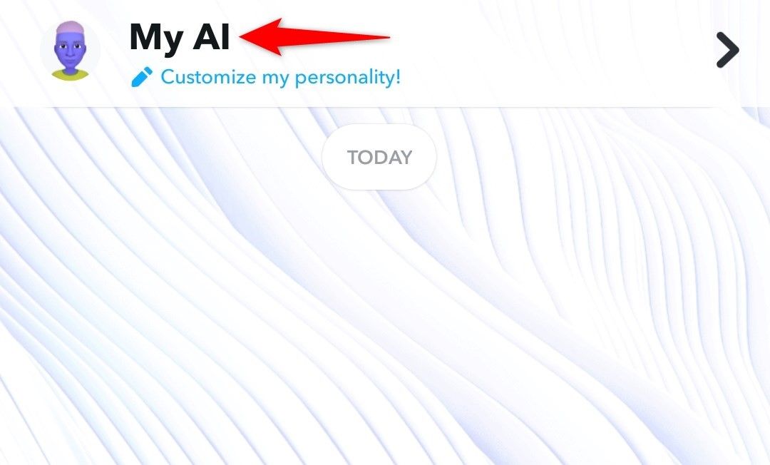 'My AI' header highlighted in Snapchat.