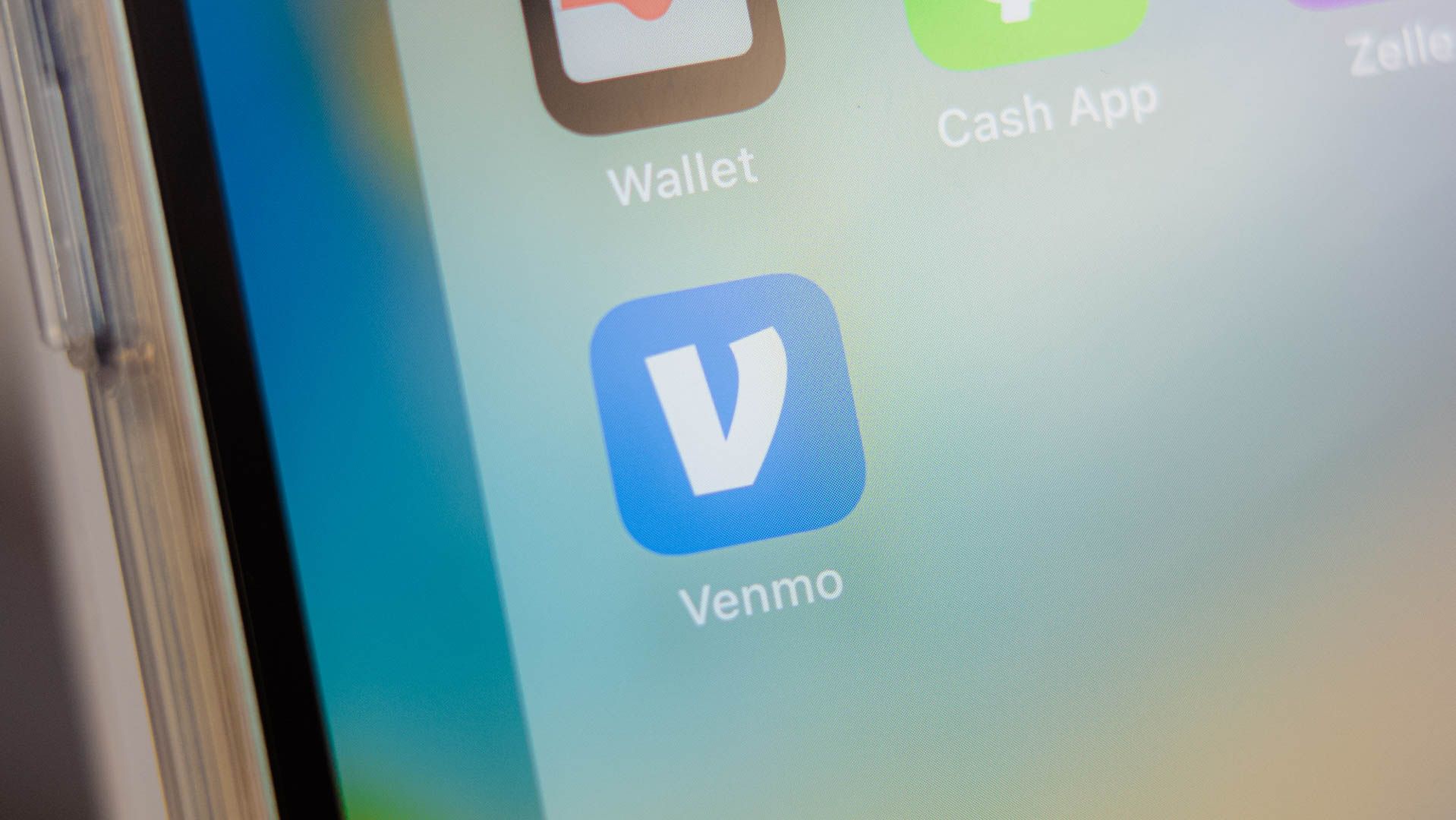 The Venmo app icon on an iPhone.