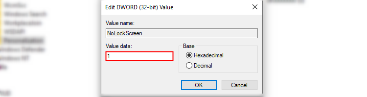 Set the "Value Data" to 1. 