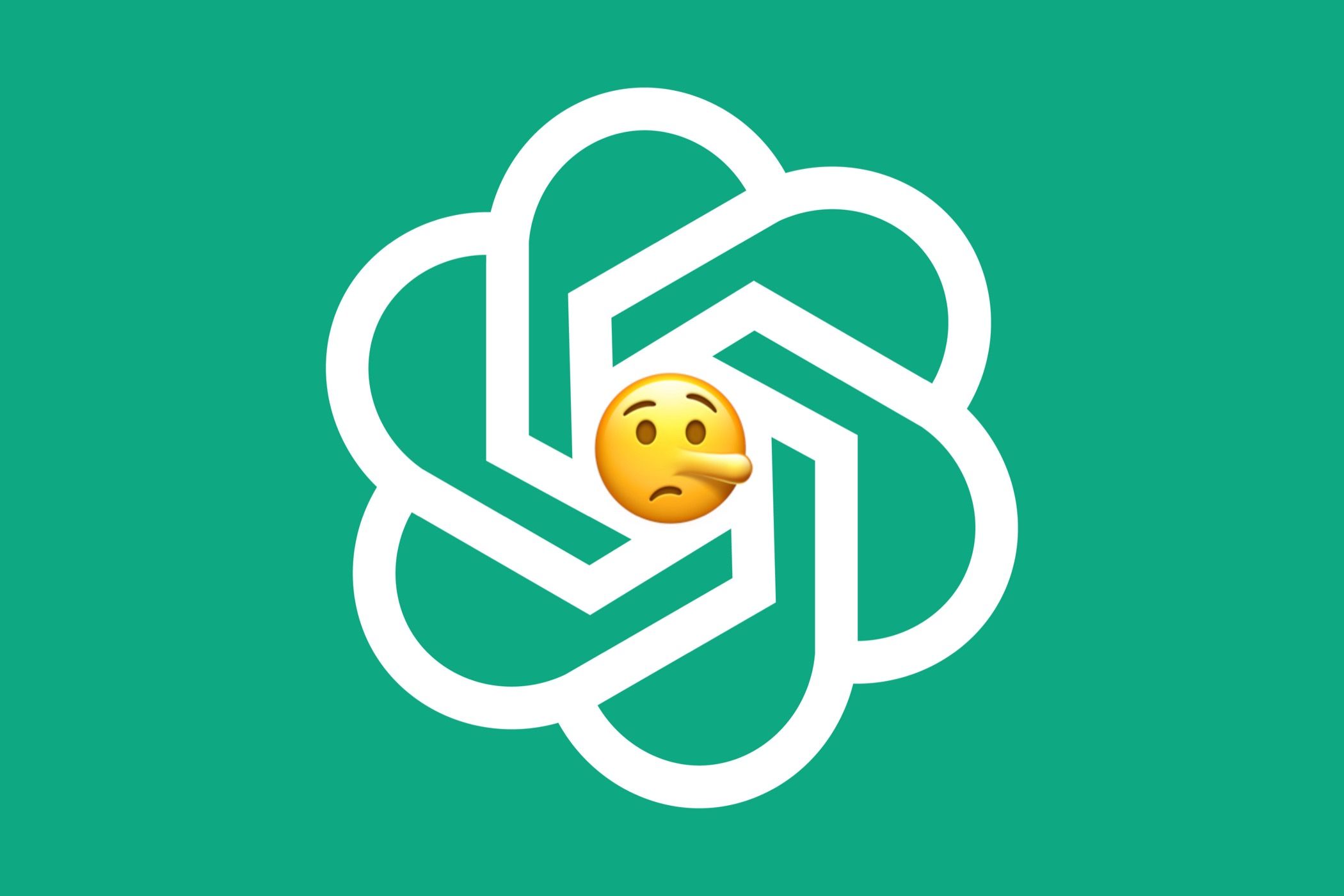ChatGPT logo with a lying emoji