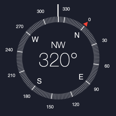 Compass app on a smartwatch.