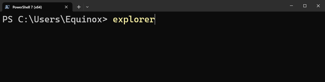 Run 'explorer' in PowerShell. 