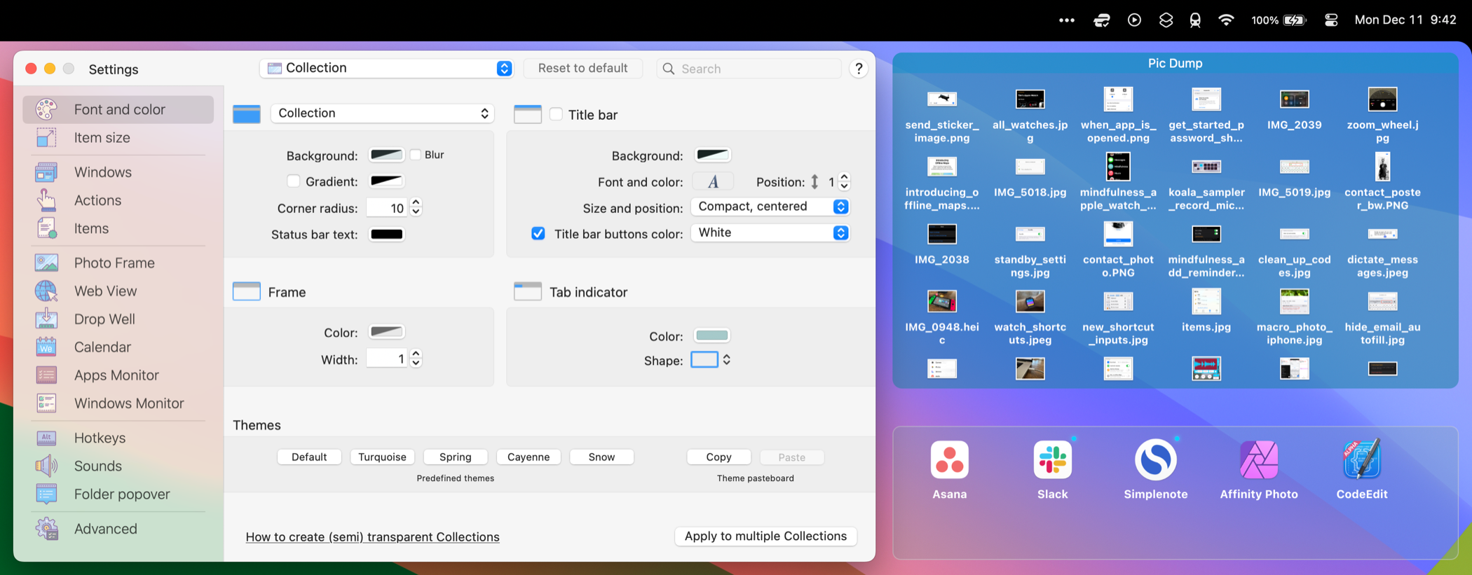 iCollections lets you group icons and create unique zones on your Mac desktop
