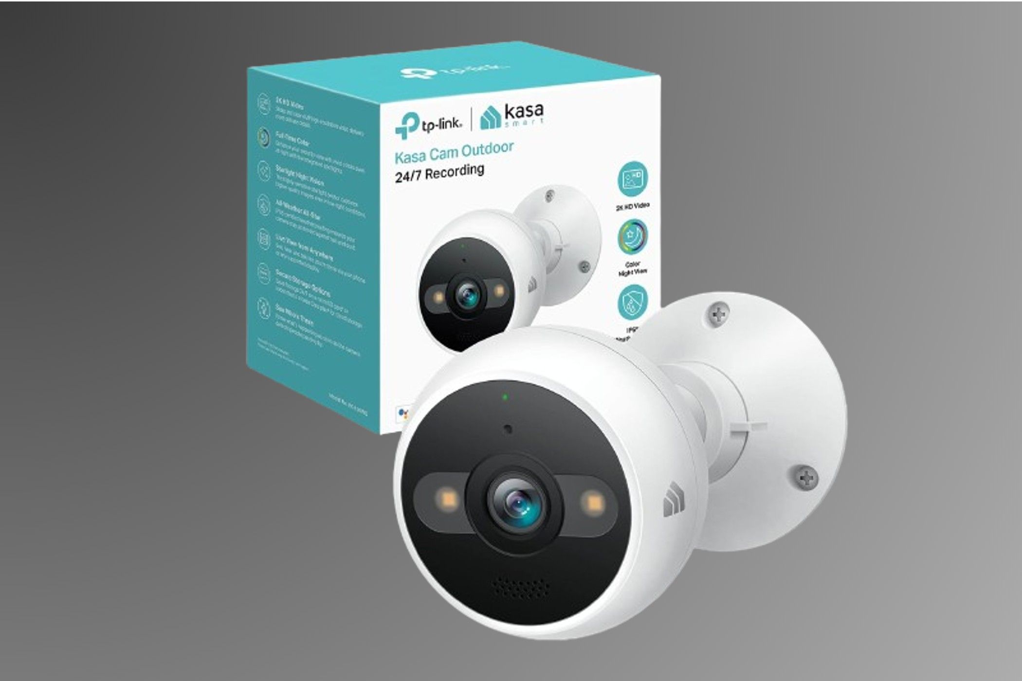 Kasa KC420WS Security Camera on gradient background