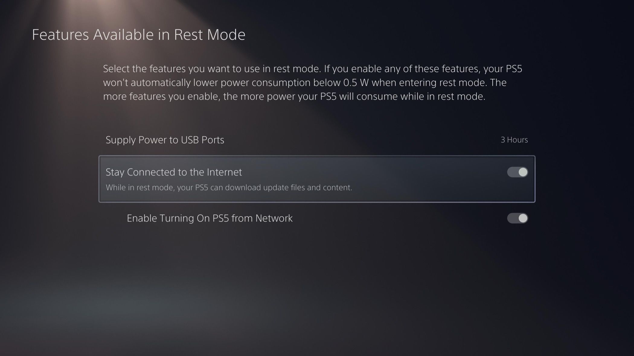 Enable waking your PlayStation 5 from rest mode over the network.