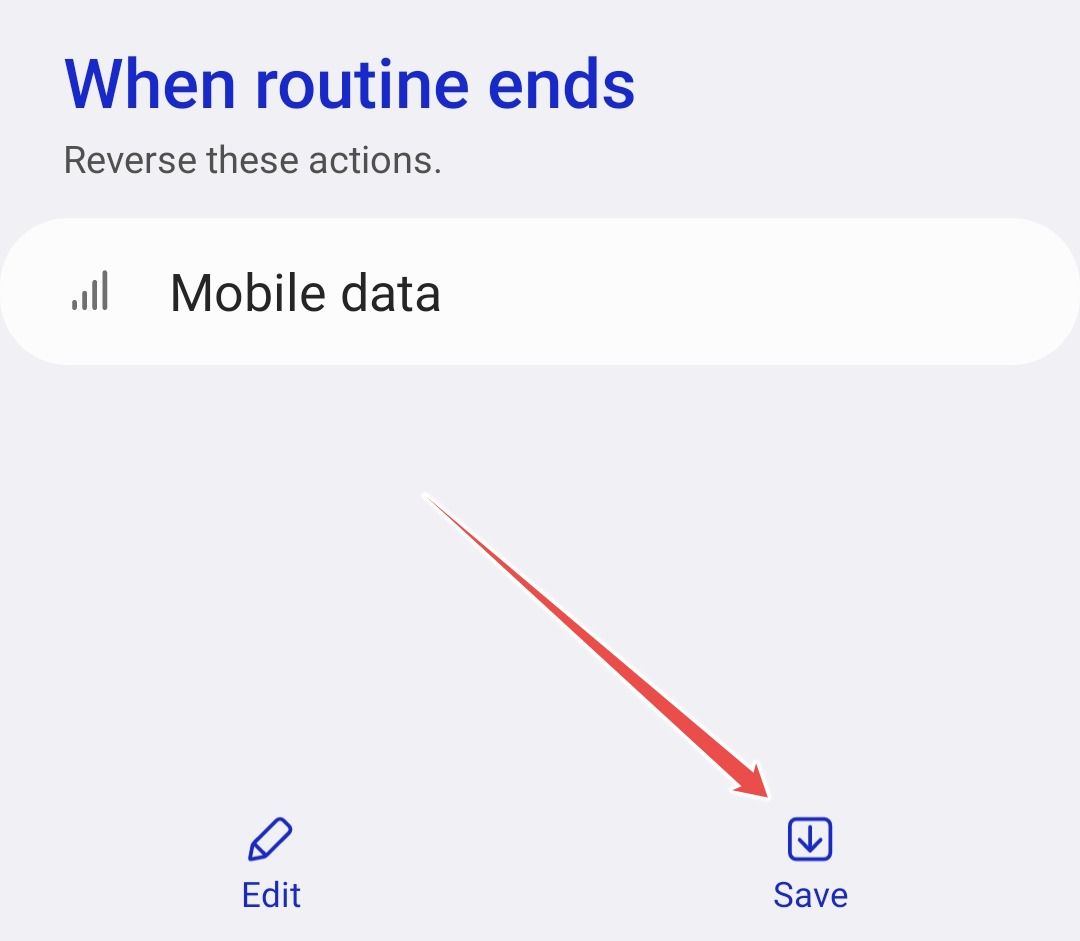 Saving a recommended routine on Samsung.