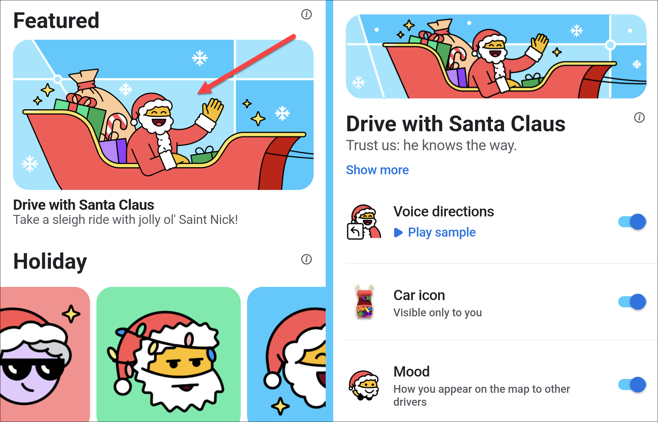 'Drive With Santa Claus' on Waze.