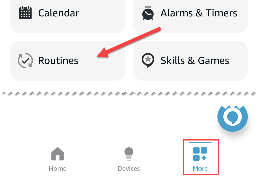 Routines in the Alexa app.