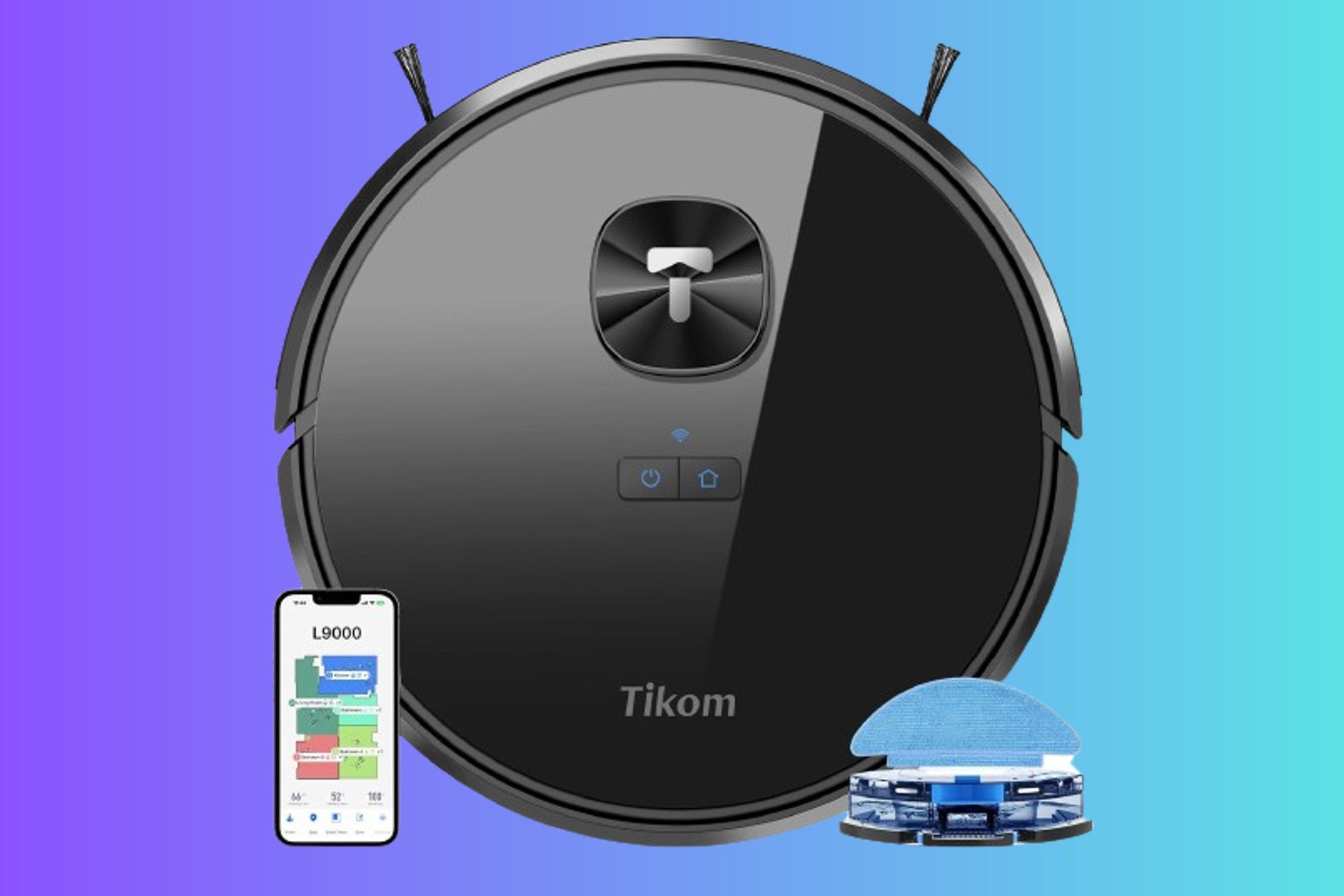 Tikom L9000 Vacuum and Mop Combo on a gradient background