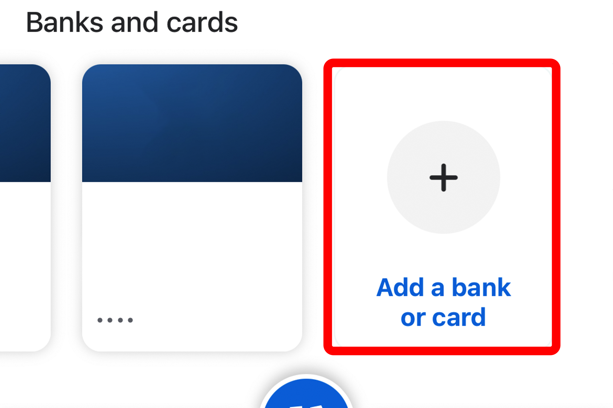 Adding a debit card to a Venmo account.