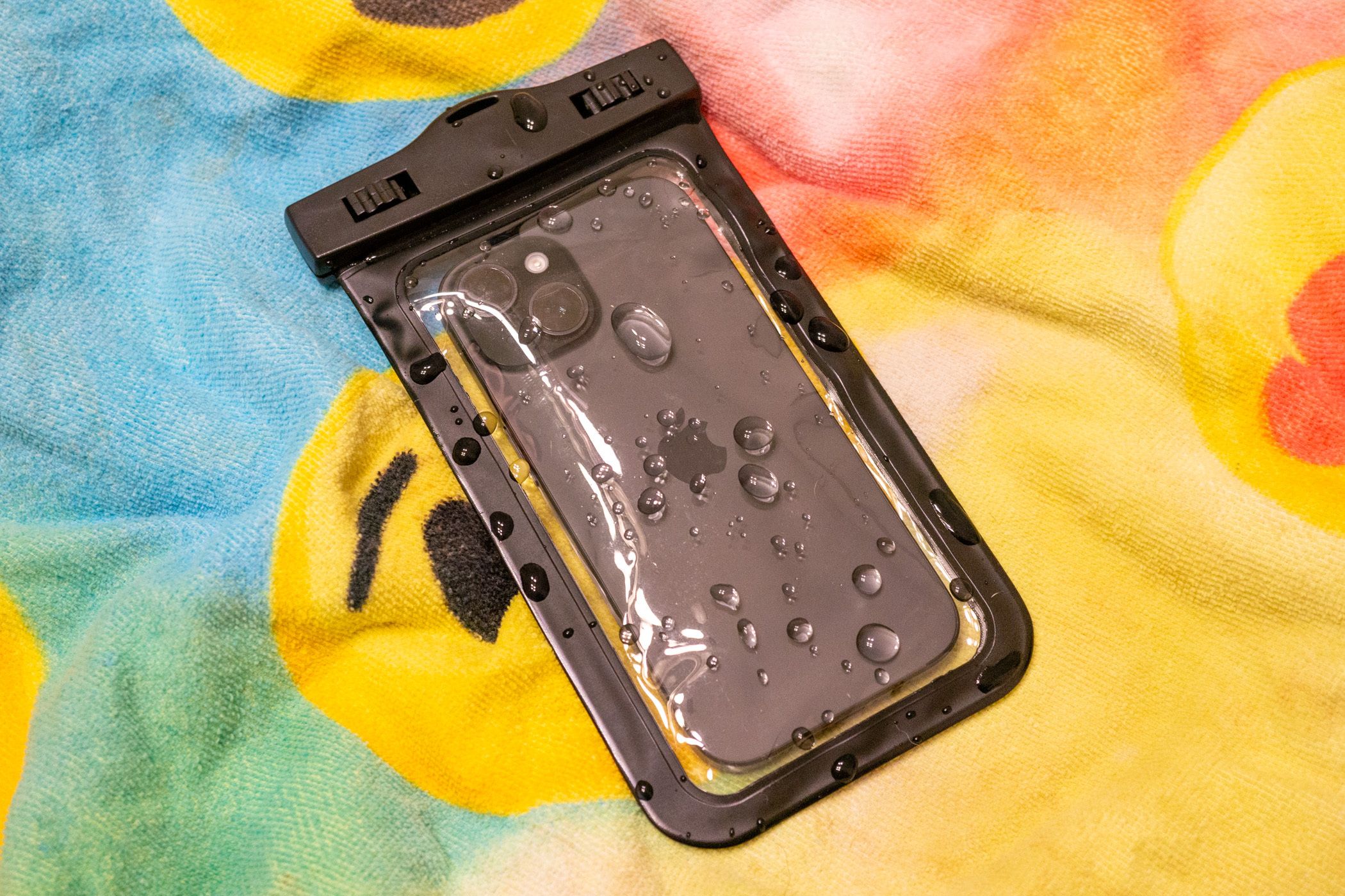 iphone in waterproof pouch