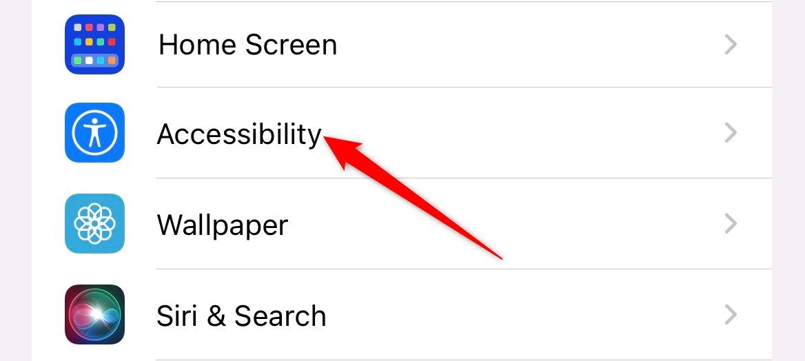 A screenshot of the iPhone settings page