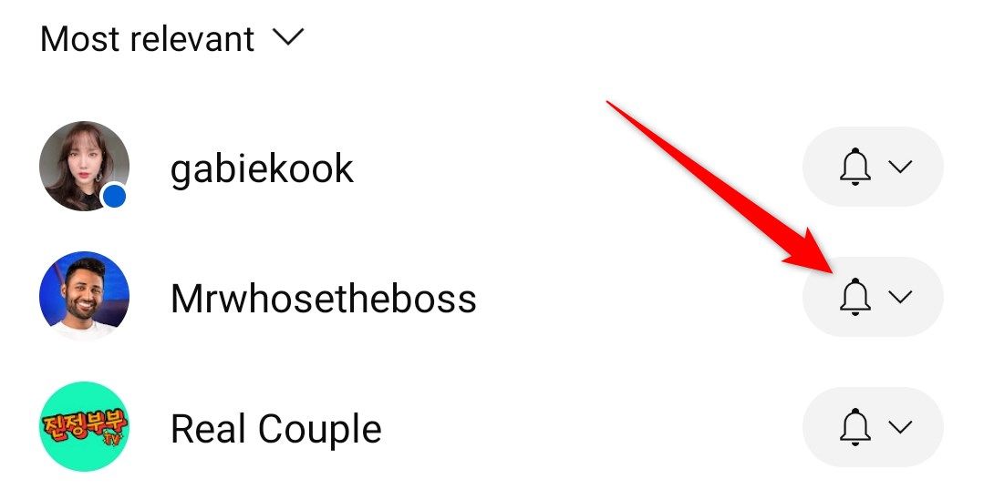 A screenshot of the YouTube app
