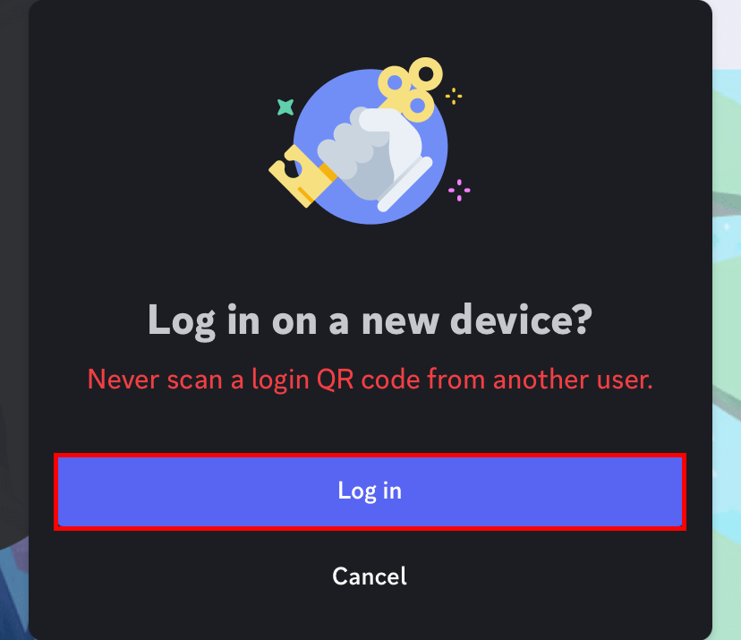 Tap 'Log In' to sign in using your phone. 