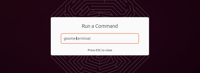 Search for 'Gnome-terminal' to open the Terminal.
