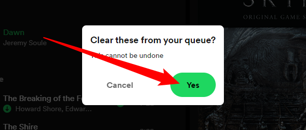 Click the 'Yes' button to confirm that you want to clear the queue. 