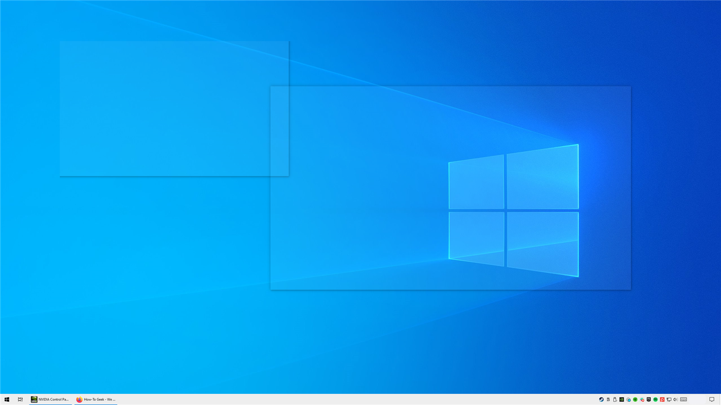 Transparent windows on a Windows 10 desktop. 