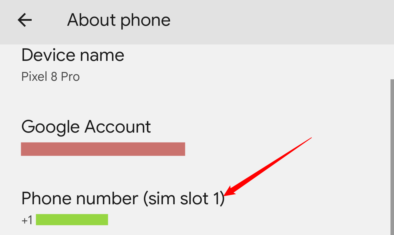 Your phone number will be listed below your Google Account. 