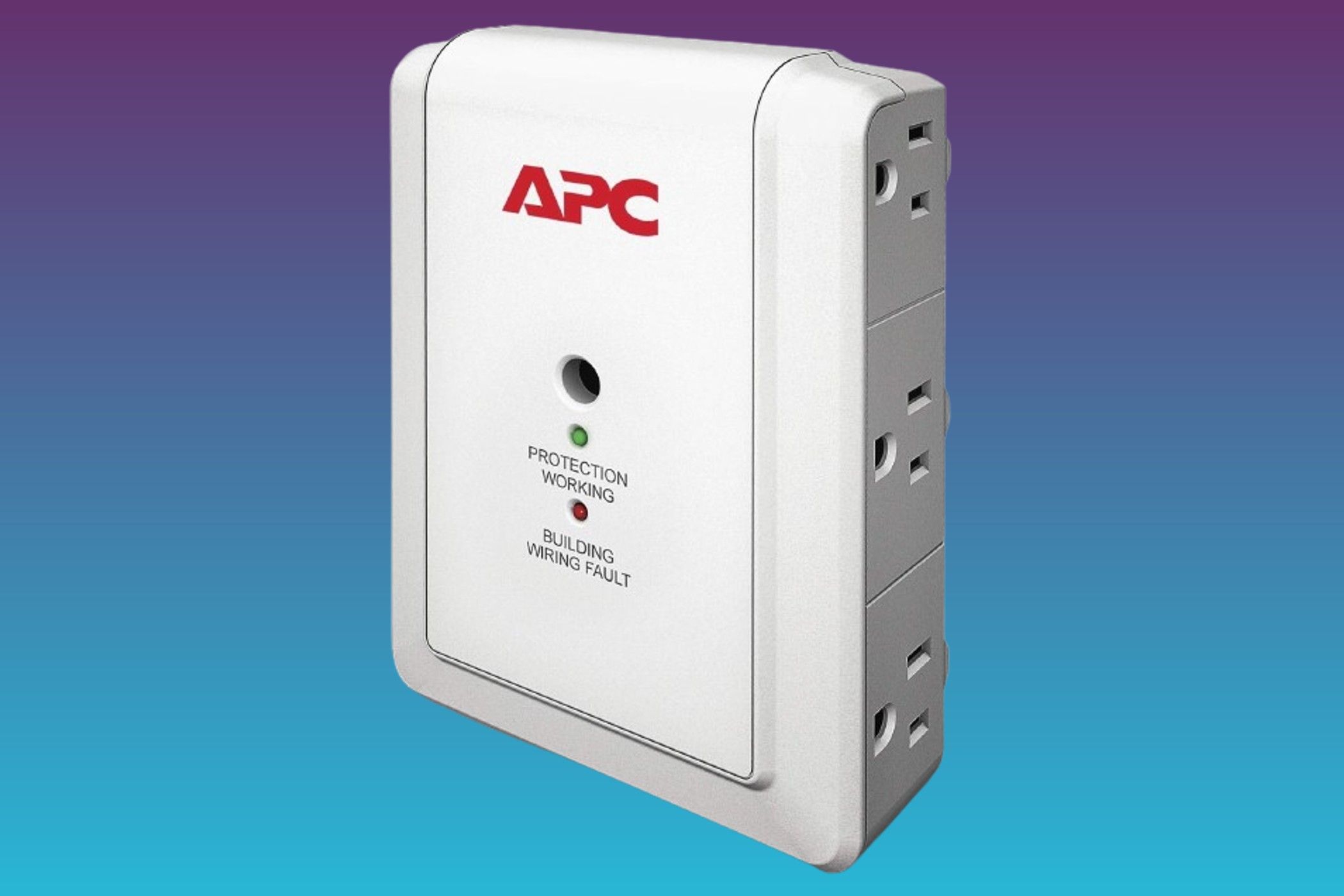 APC Surge Protector P6W on a gradient background