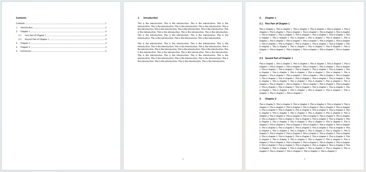 Word document fully formatted using the five steps in the article.