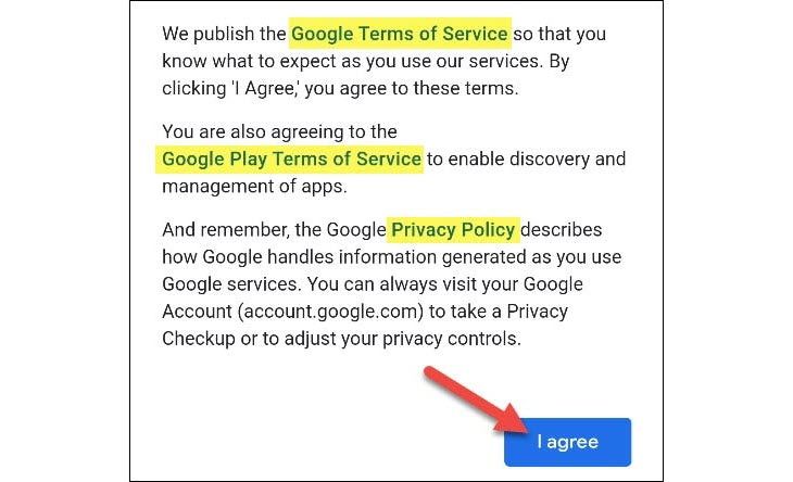 Google terms of service.