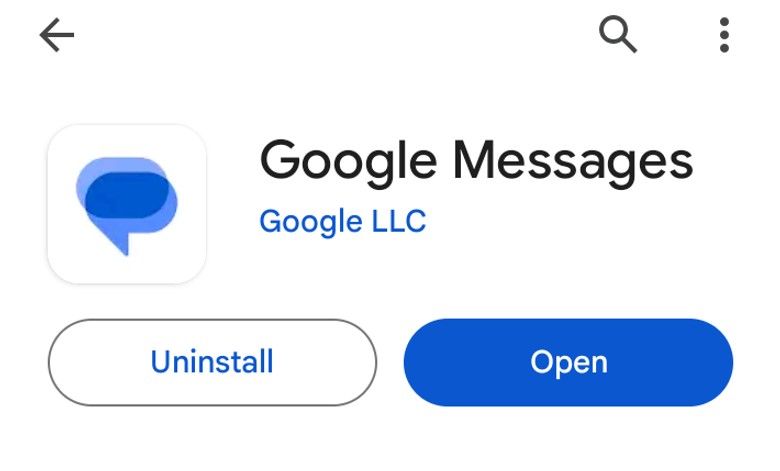 Google Messages app in the Play Store.