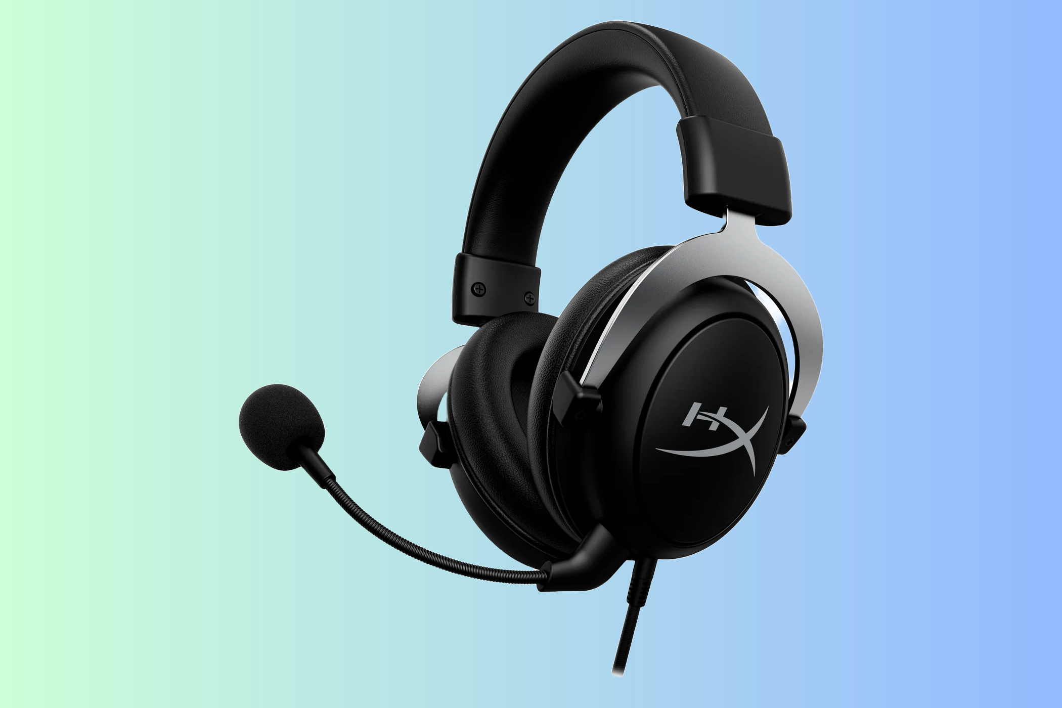 HyperX Cloudx headset against a greenish blue background
