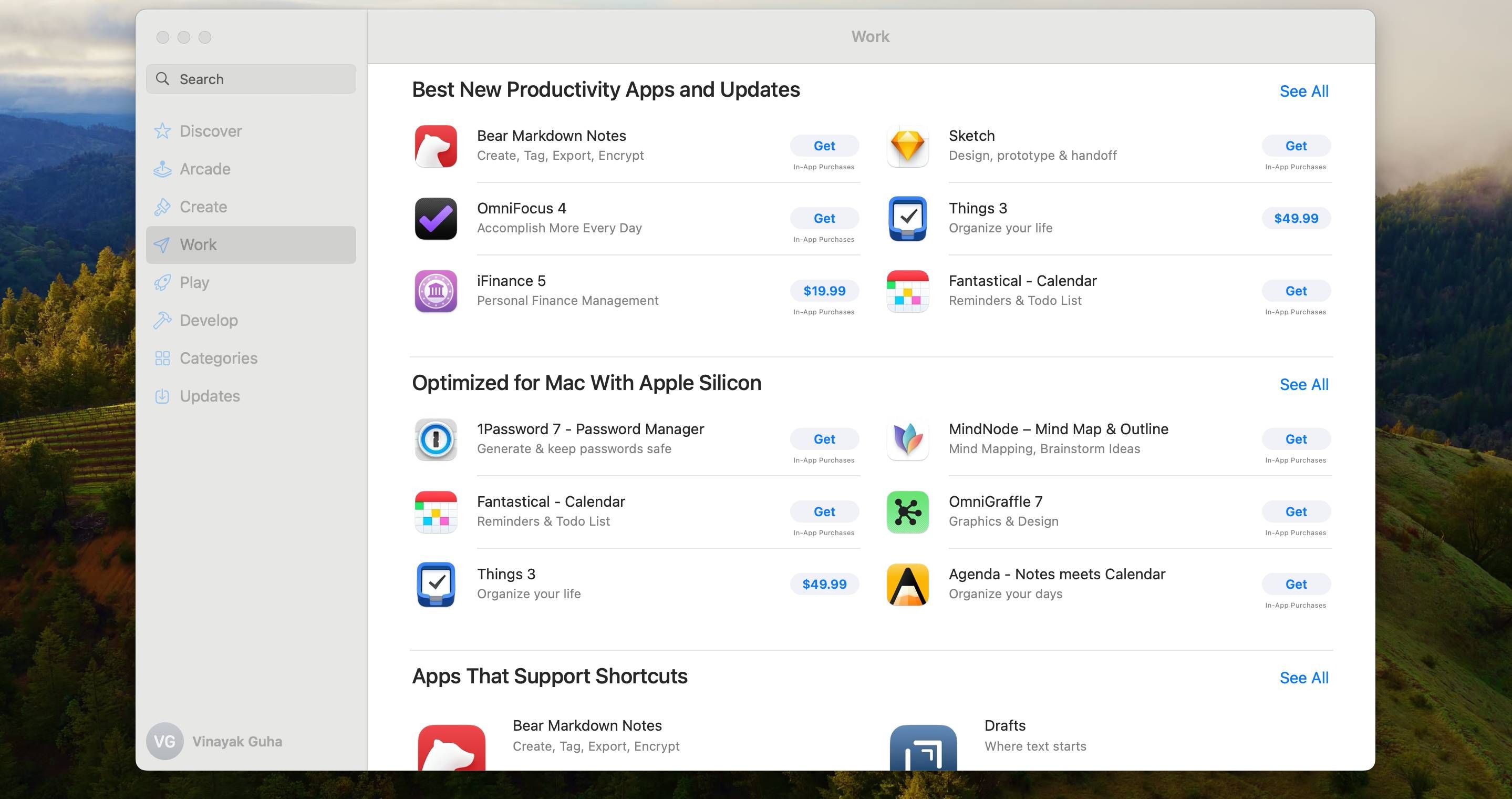 Productivity apps in Mac's App Store.