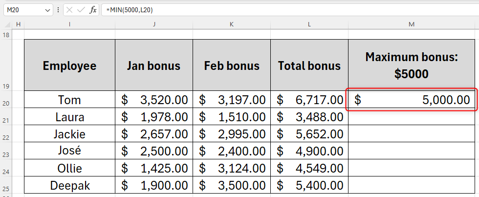 How to Set Minimum and Maximum Values in Excel