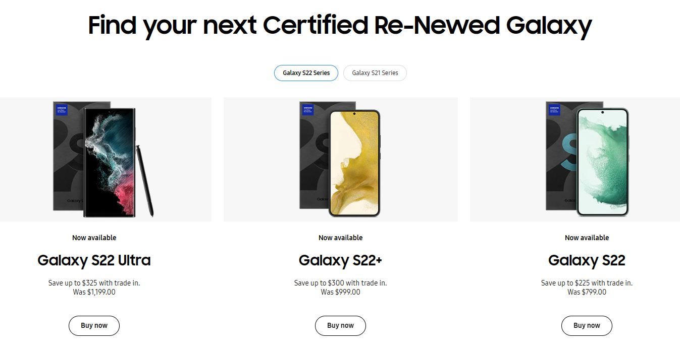 Samsung Certified Re-Newed Galaxy phones for sale