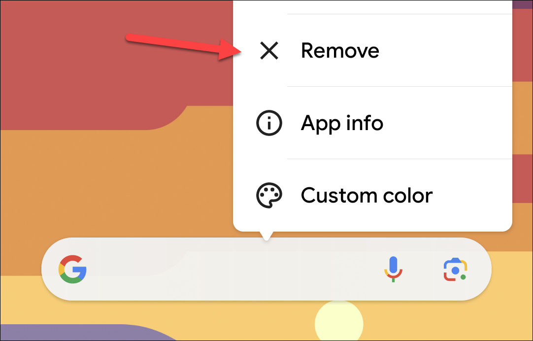Removing a widget from home screen.