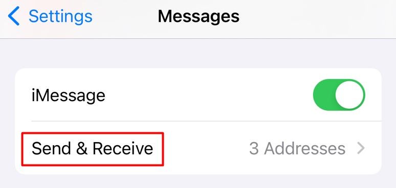 Send & Receive option in the Settings app.