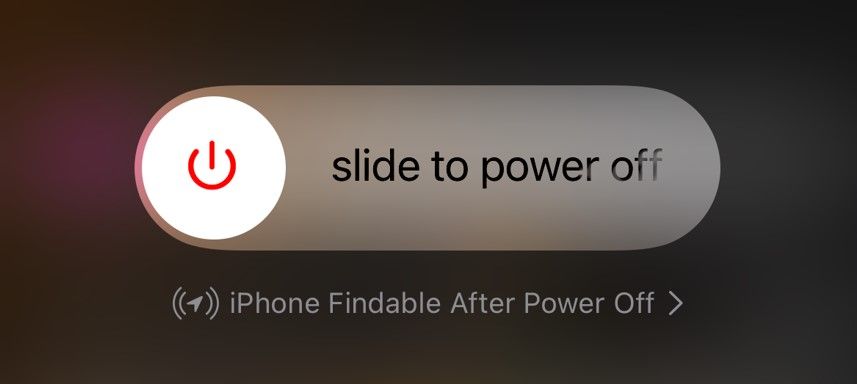 Shut down slider on an iPhone.