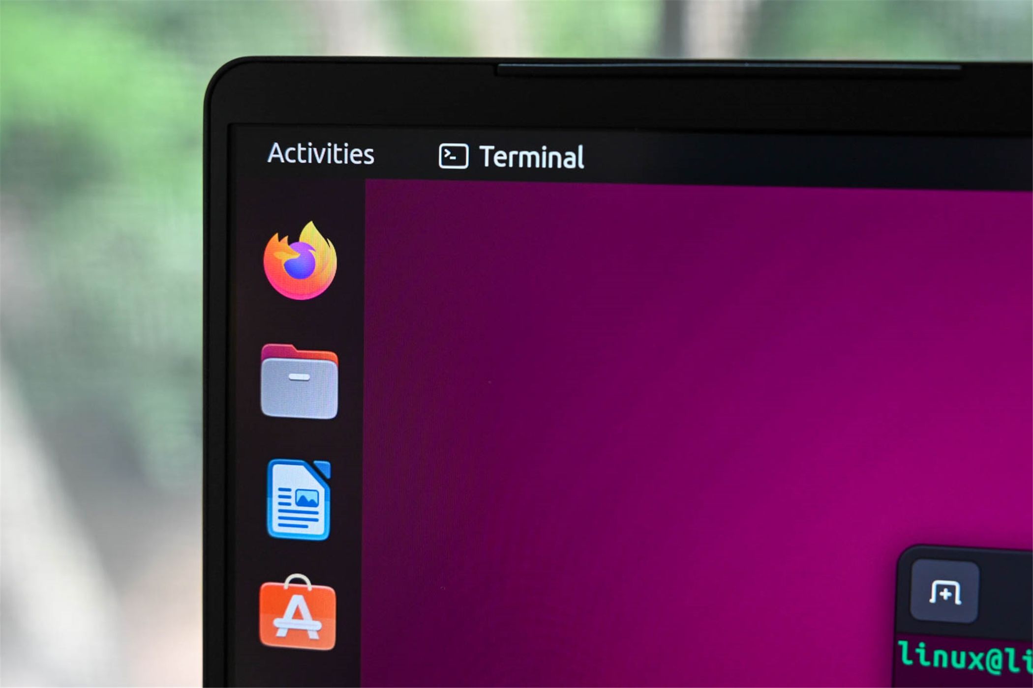 The Terminal open on Ubuntu. 