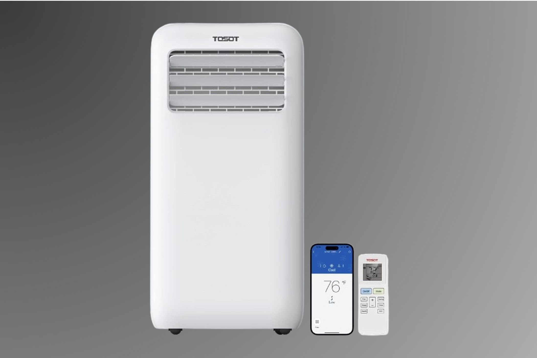 TOSOT Portable Smart Air Conditioner on a gradient background