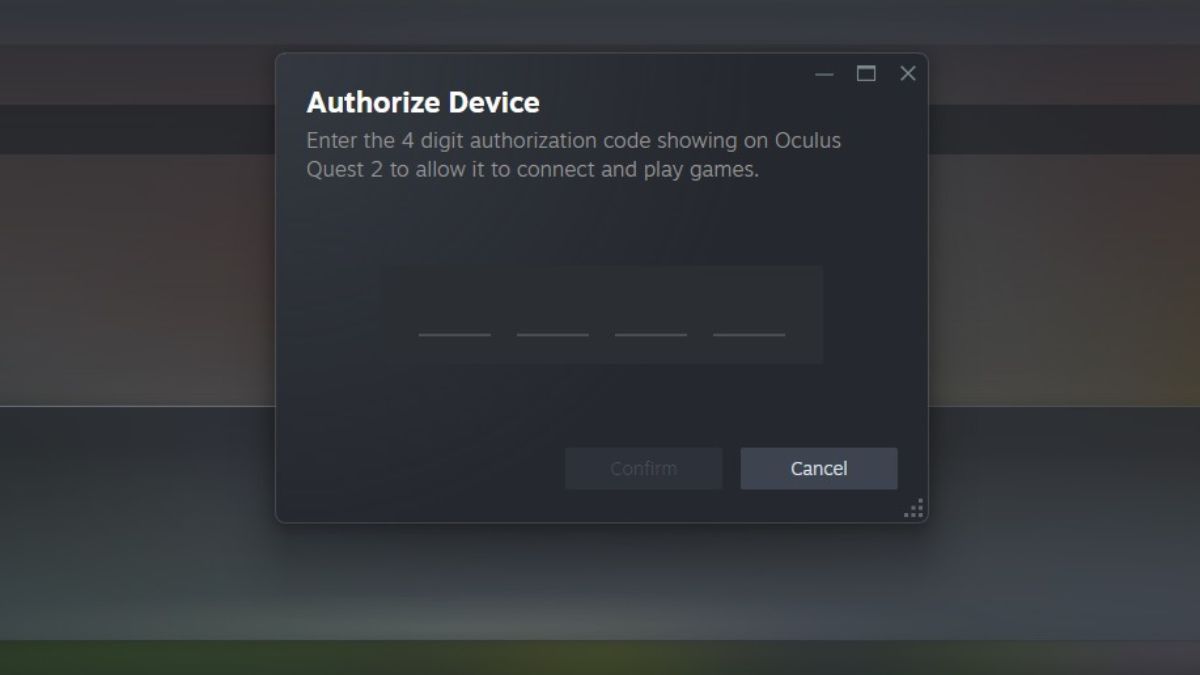 The Authorize Device dialog box in Steam requesting a PIN.