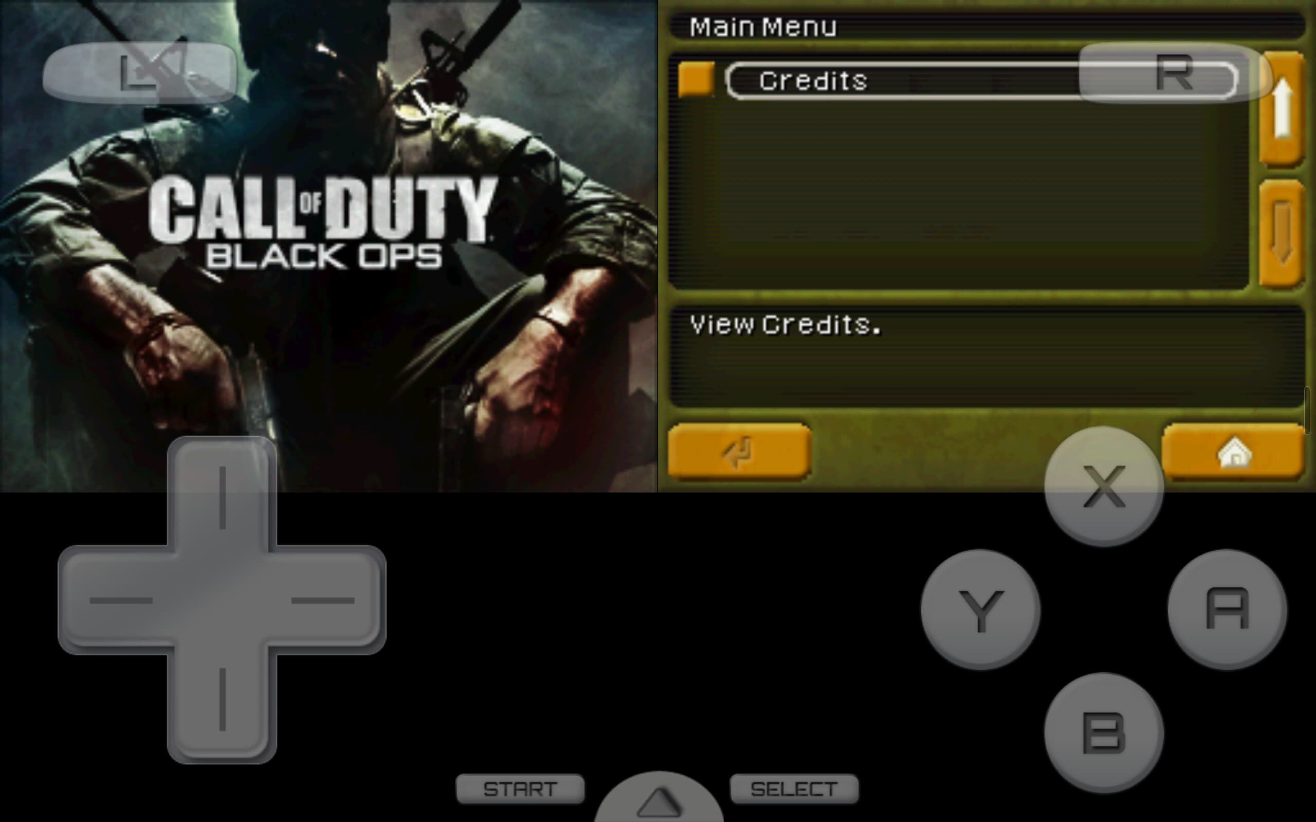 A screenshot of Call of Duty running on DraStic DS emulator.